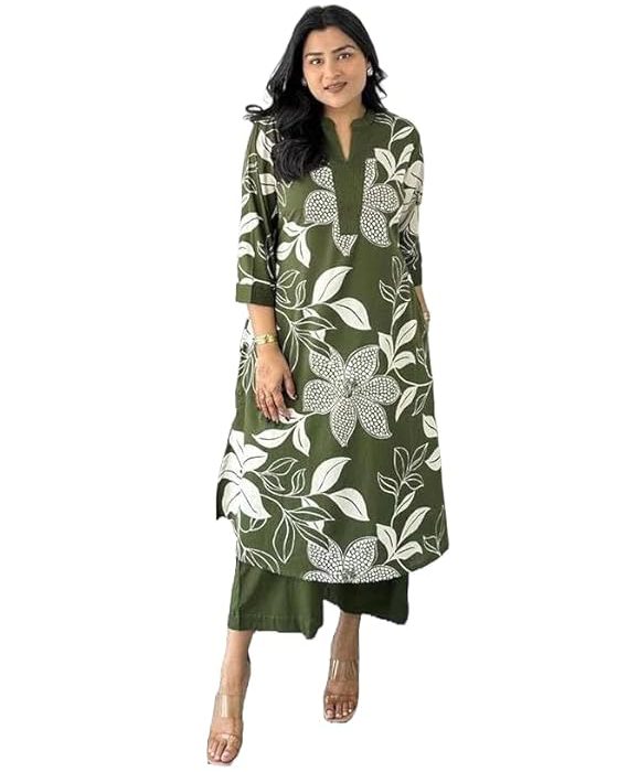 Women's Rayon Viscose Ethnic Co-Ord Set | Kurta Pant Set | Kurta Palazzo Set | Stylish Cotton Suit Set for Women