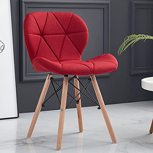 Bhumika Overseas Eames Replica Fabric Living Room Dining Chair for Cafe, Side, Accent in Red Color