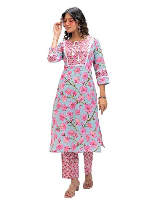 Women’s Kurta Pant Dupatta Set | Soft Cotton Suit Set | Comfortable & Stylish Ethnic Outfit