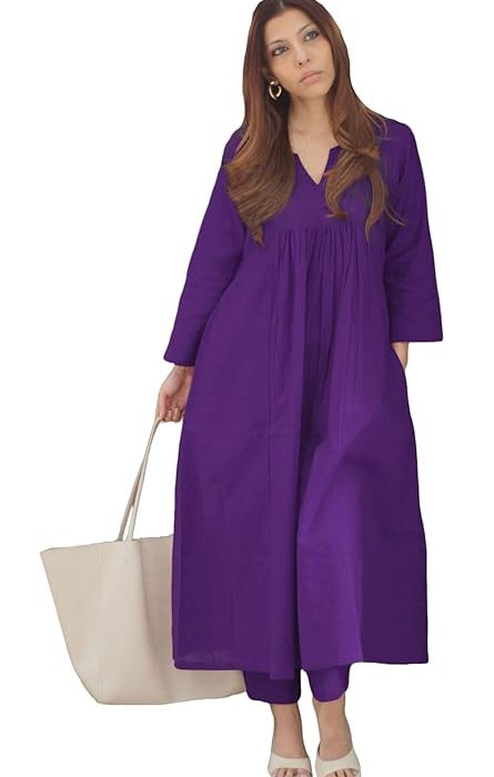 Women's Rayon Viscose Ethnic Co-Ord Set | Kurta Pant Set | Kurta Palazzo Set | Stylish Cotton Suit Set for Women