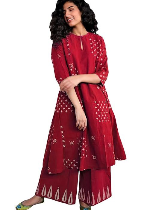 Women's Rayon Viscose Ethnic Co-Ord Set | Kurta Pant Set | Kurta Palazzo Set | Stylish Cotton Suit Set for Women