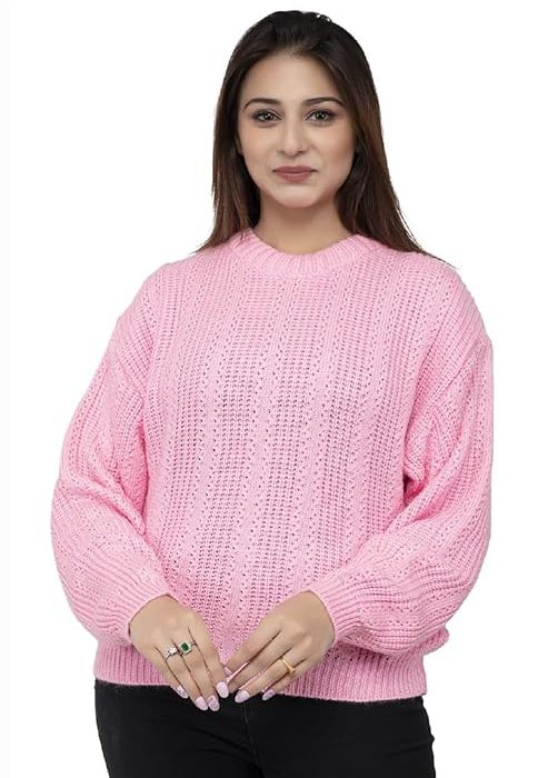 Women 100% Wool Pullover Sweater Regular Fit for Winter Wear | Full Sleeve | Stylish Sweater Crafted with Comfort Fit and Modern Clothing for Winter Wear