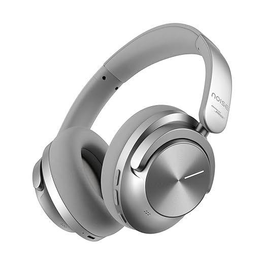 Noise Master Buds Max, Sound by Bose Wireless Over-Ear Headphones with Segment Leading Adaptive ANC, Dynamic EQ, LHDC 5.0, Immersive Spatial Audio,Upto 60H Playtime, App Support (Silver)