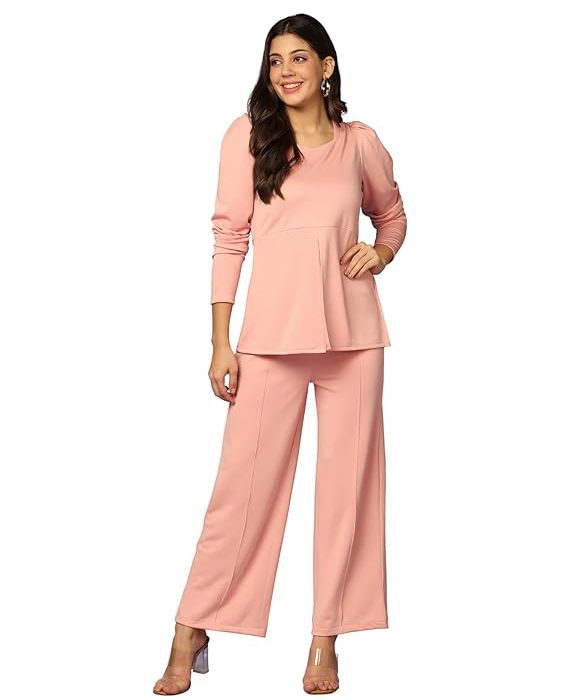 Fashion Stylish Co-ord Set for Women – Trendy Summer Travel Outfit | Lightweight 2 Piece for Holiday Look & Puja | Hangouts | Picnic | Vacation Wear | Ethnic | Lycra Full Sleeve Women Dress