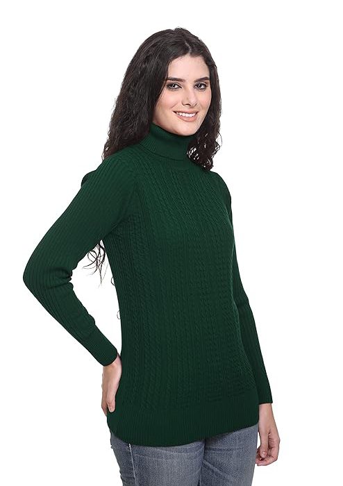 GODFREY Women's High Neck Knitted Woolen Sweater