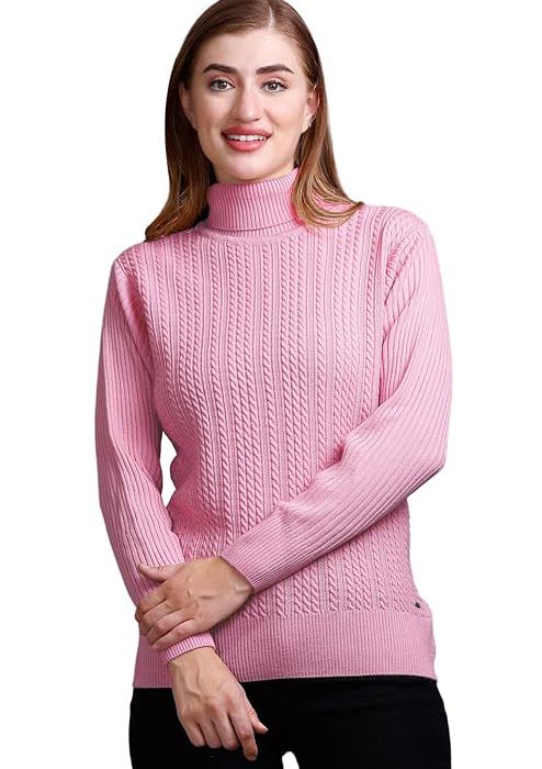 GODFREY Women's High Neck Knitted Woolen Sweater