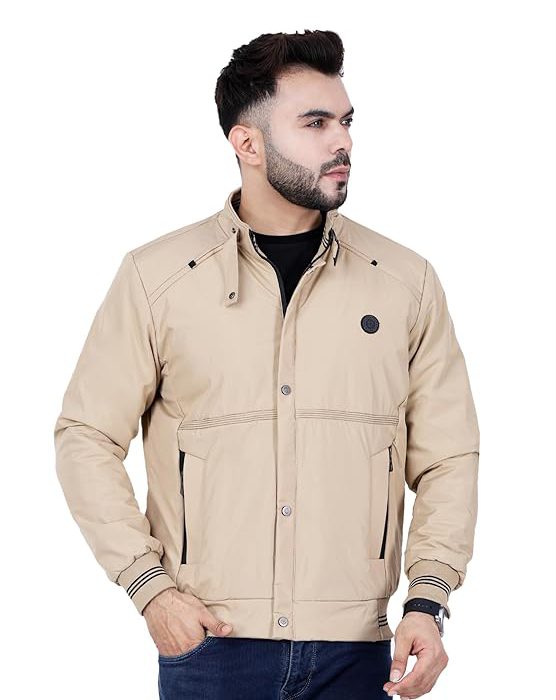 Dollar Full Sleeves Bomber Jacket for Men | TPU Men's Standing Collar Lightweight Winter Jacket, Regular Fit