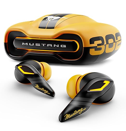 GOBOULT Mustang Torq Wireless in Ear Earbuds with 60H Playtime, App Support, Quad Mic ENC, 45ms Low Latency, 13mm Driver, Breathing LEDs,Touch Controls, Made in India, IPX5, Ear buds Wireless (Yellow)