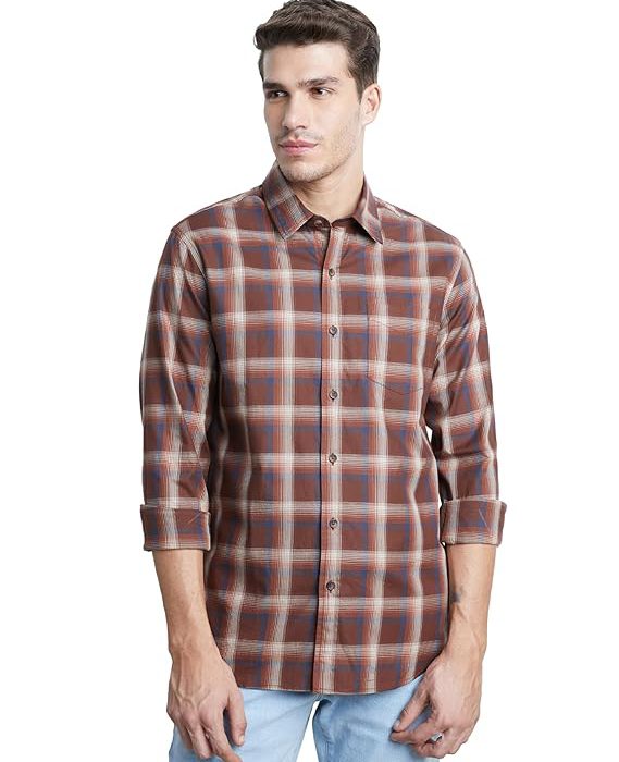 Symbol Premium Men's Stylish Checkered Shirt-Regular Fit | Full Sleeve | Pure Cotton | Smart Casual Wear