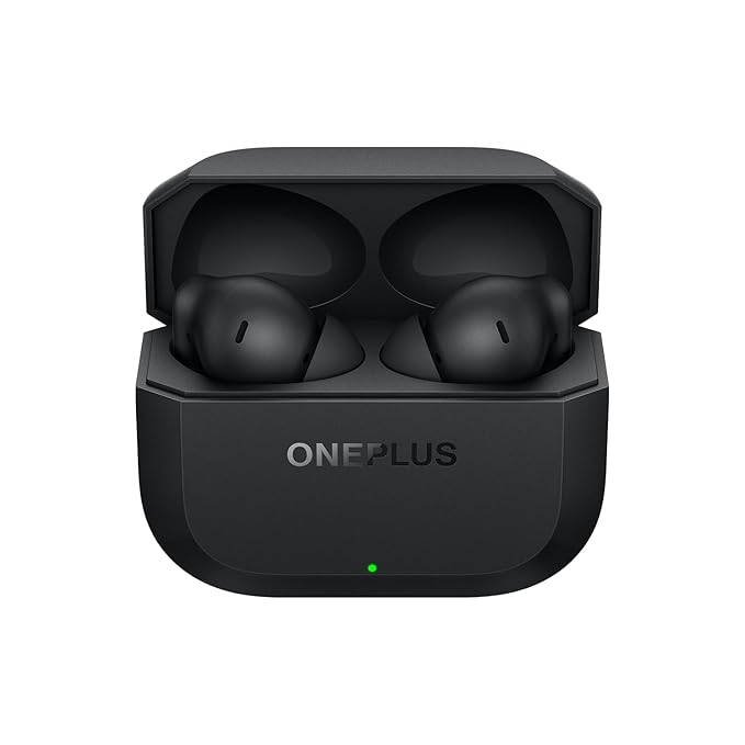 OnePlus Nord Buds 2r True Wireless in Ear Earbuds with Mic, 12.4mm Drivers, Playback:Upto 38hr case,4-Mic Design, IP55 Rating Ash Black