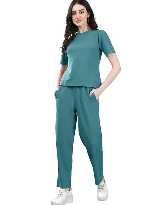 Fashion Stylish Co-ord Set for Women – Trendy Summer Travel Outfit | Lightweight 2 Piece for Holiday Look & Puja | Hangouts | Picnic | Vacation Wear | Ethnic | Lycra Full Sleeve Women Dress