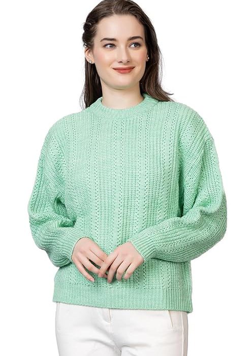 Women 100% Wool Pullover Sweater Regular Fit for Winter Wear | Full Sleeve | Stylish Sweater Crafted with Comfort Fit and Modern Clothing for Winter Wear