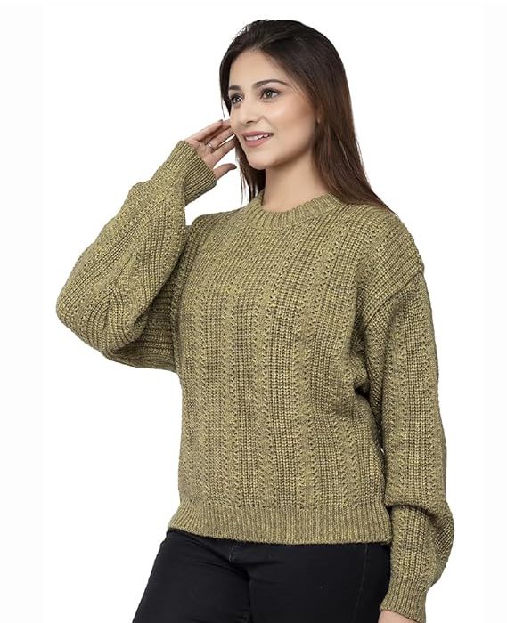 Women 100% Wool Pullover Sweater Regular Fit for Winter Wear | Full Sleeve | Stylish Sweater Crafted with Comfort Fit and Modern Clothing for Winter Wear