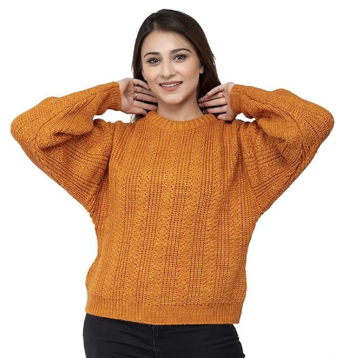 Women 100% Wool Pullover Sweater Regular Fit for Winter Wear | Full Sleeve | Stylish Sweater Crafted with Comfort Fit and Modern Clothing for Winter Wear