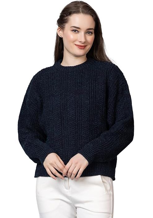Women 100% Wool Pullover Sweater Regular Fit for Winter Wear | Full Sleeve | Stylish Sweater Crafted with Comfort Fit and Modern Clothing for Winter Wear
