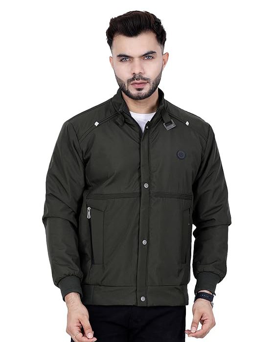 Dollar Full Sleeves Bomber Jacket for Men | TPU Men's Standing Collar Lightweight Winter Jacket, Regular Fit
