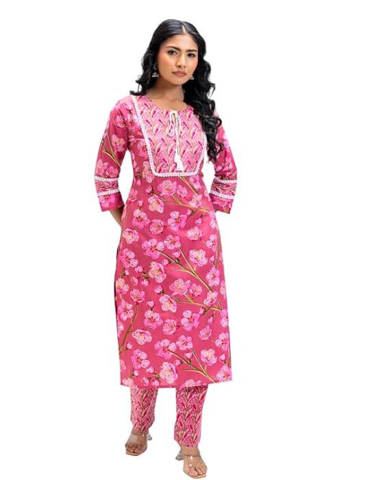 Women’s Kurta Pant Dupatta Set | Soft Cotton Suit Set | Comfortable & Stylish Ethnic Outfit