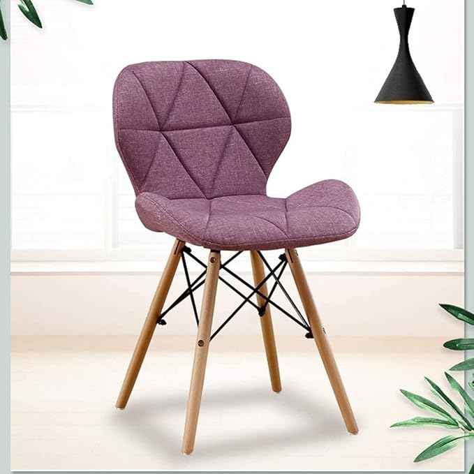 Bhumika Overseas Eames Replica Fabric Living Room Dining Chair for Cafe, Side, Accent in Purple Color
