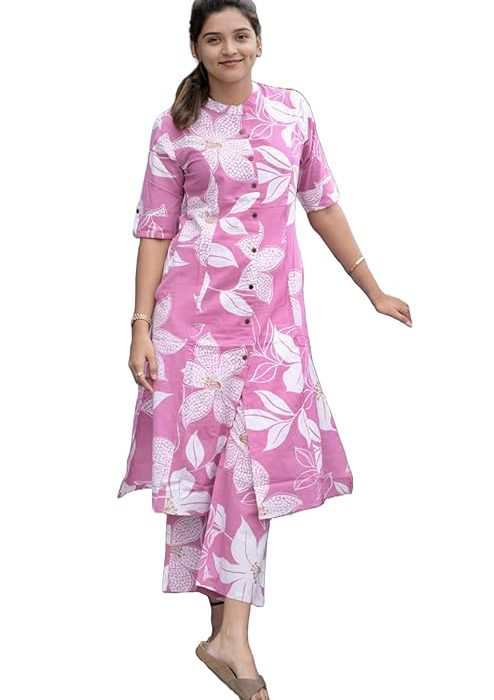 ANNI DESIGNER Women's Rayon Viscose Straight Printed Kurta with Pant