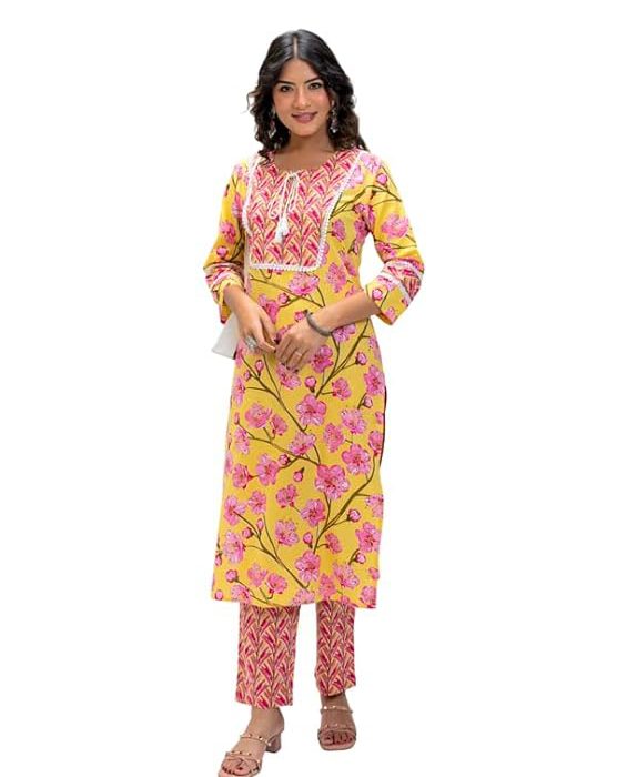 Women’s Kurta Pant Dupatta Set | Soft Cotton Suit Set | Comfortable & Stylish Ethnic Outfit