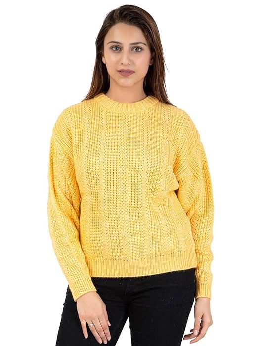 Women 100% Wool Pullover Sweater Regular Fit for Winter Wear | Full Sleeve | Stylish Sweater Crafted with Comfort Fit and Modern Clothing for Winter Wear